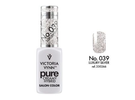 Gellak Victoria Vynn&trade; Gel Nagellak - Gel Polish - Pure Creamy Hybrid  - 8 ml - Luxury Silver  - 039