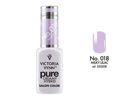 Gellak Victoria Vynn&trade; Gel Nagellak - Gel Polish - Pure Creamy Hybrid  - 8 ml - Milky Lilac  - 018 - Lila