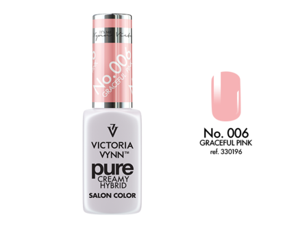 Gellak Victoria Vynn&trade; Gel Nagellak - Gel Polish - Pure Creamy Hybrid  - 8 ml - Graceful Pink   - 006 - Perzik