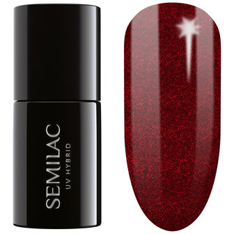 Semilac Gellak | 306 Divine Red | 7 ml | Rood Glitter