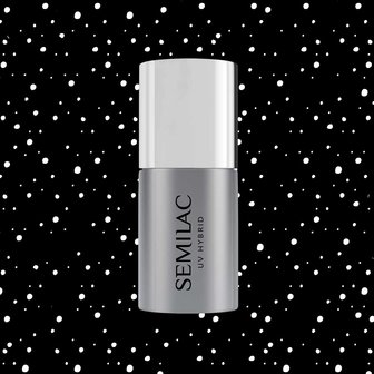 Semilac Topcoat | T19 White Sprinkles | Topgel No Wipe | 7ml | Transparant Met Witte Glitters
