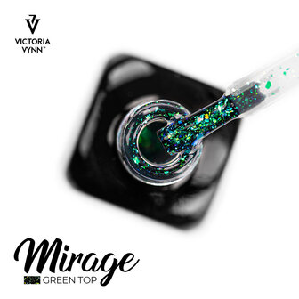 Victoria Vynn | Mirage  Green | Topgel | Topcoat No Wipe | Green Sparkle  | Glitter |  8ML