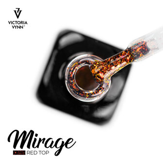 Victoria Vynn | Mirage Red | Topgel | Topcoat No Wipe | Red Sparkle  | Glitter | 8ML