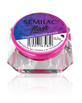 Semilac Flash Flakes Galaxy Silver&amp;Rosa 668