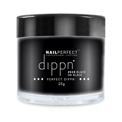 Dip poeder voor nagels - Dippn Nailperfect - 038  Black on Black - 25gr