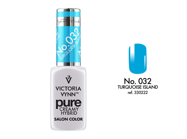 Gellak Victoria Vynn™ Gel Nagellak - Gel Polish - Pure Creamy Hybrid  - 8 ml - Turquoise Island  - 032 - Blauw