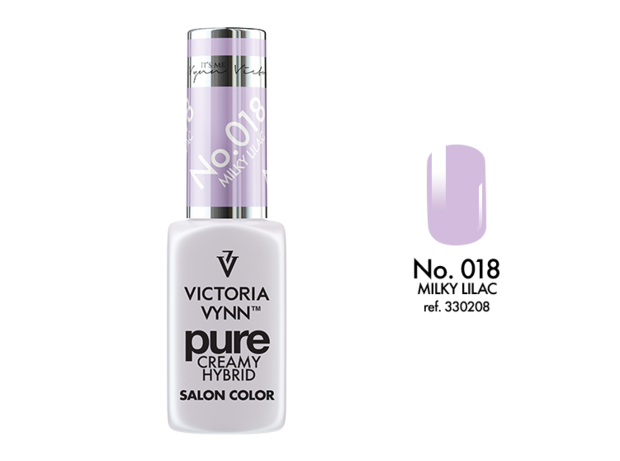 Gellak Victoria Vynn™ Gel Nagellak - Gel Polish - Pure Creamy Hybrid  - 8 ml - Milky Lilac  - 018 - Lila