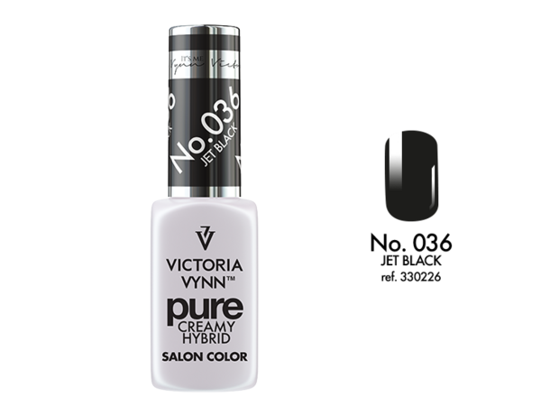 Gellak Victoria Vynn™ Gel Nagellak - Gel Polish - Pure Creamy Hybrid  - 8 ml - Jet Black  - 036 - Zwart