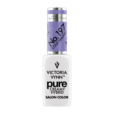 Gellak Victoria Vynn | Pastel Paars glitter | 197 | Gel Nagellak | Pure Creamy Hybrid | 8 ml | Cold Heather 