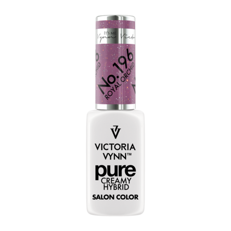 Gellak Victoria Vynn | Pastel Paars glitter | 196 | Gel Nagellak | Pure Creamy Hybrid | 8 ml | Royal Orchid