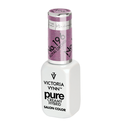 Gellak Victoria Vynn | Pastel Paars glitter | 196 | Gel Nagellak | Pure Creamy Hybrid | 8 ml | Royal Orchid