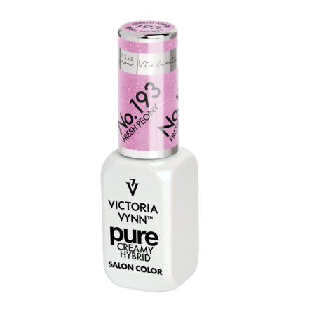 Gellak Victoria Vynn | Pastel Roze Glitter | 193 | Gel Nagellak | Pure Creamy Hybrid | 8 ml | Fresh Peony