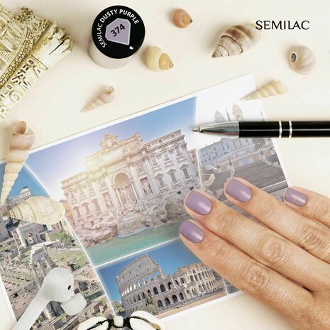 Semilac Gellak | 374 Dusty Purple | 7 ml. | Paars 